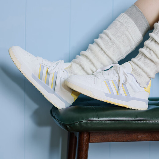 Adidas ENTRAP American campus style sports youthful retro basketball style sneakers for men and women Adidas white/yellow/blue 36