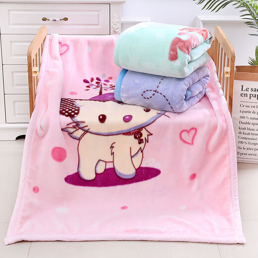 Children's blanket newborn cloud blanket double layer thickened child autumn and winter nap quilt baby products cover nap blanket purple about 2.3Jin Jin equals 0.5kg 140*110 double layer thickened