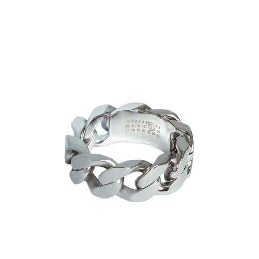 MAISON MARGIELA SS25 Light Luxury Men's Digital Link Ring Silver NUM 8