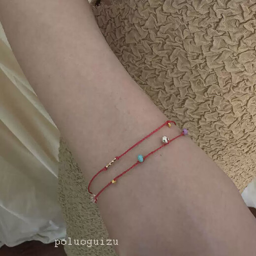 Other homes do not need to pick to heal and protect handmade turquoise, real gold, tanzanite, silver, multi-jewel red rope hands, colorful handmade red rope 14.5+3cm adjustable