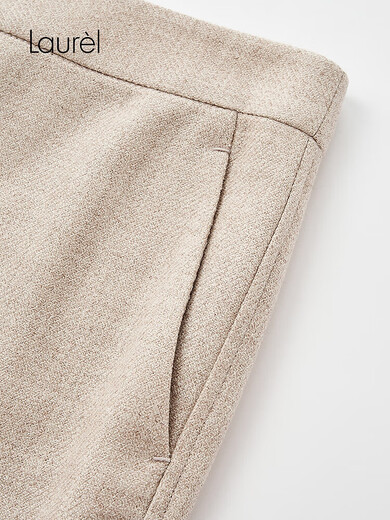 Laur l silk wool tweed 25 new autumn Rui sense straight trousers LWL364K04000 camel mixed color XS