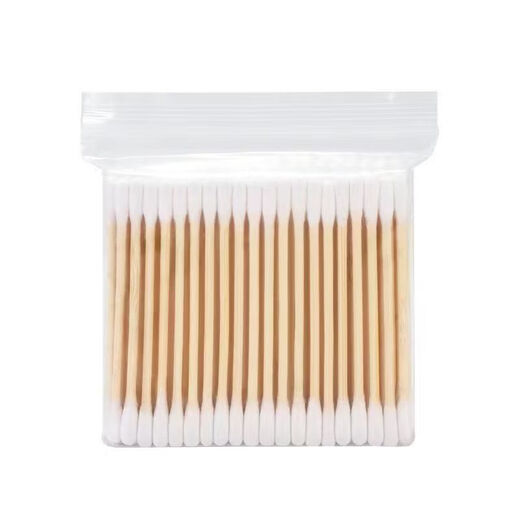 Family cotton swab for ear cleaning, cosmetic wooden swab, cotton swab for ear cleaning, multi-functional double-headed cotton swab stick, disposable cotton swab, cotton signed 100 pack*1 pack
