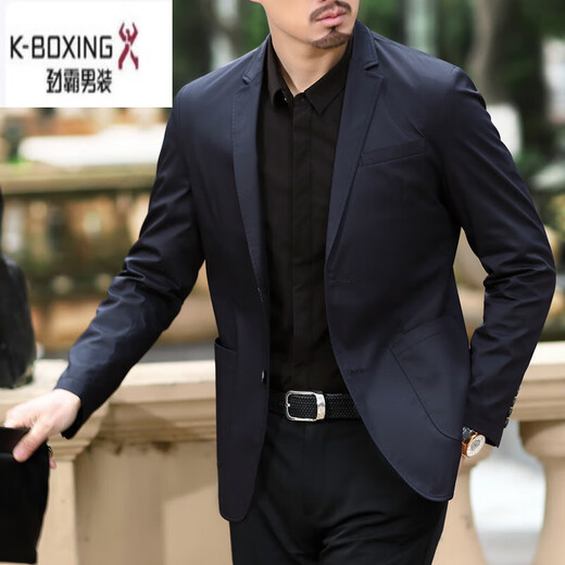KBXNG Jinba 2025 Spring and Autumn New Men's Suit Jacket Business Casual Men's Suit Jacket Lightweight Dad Clothes XDMY28001 Navy Blue M 170/88A