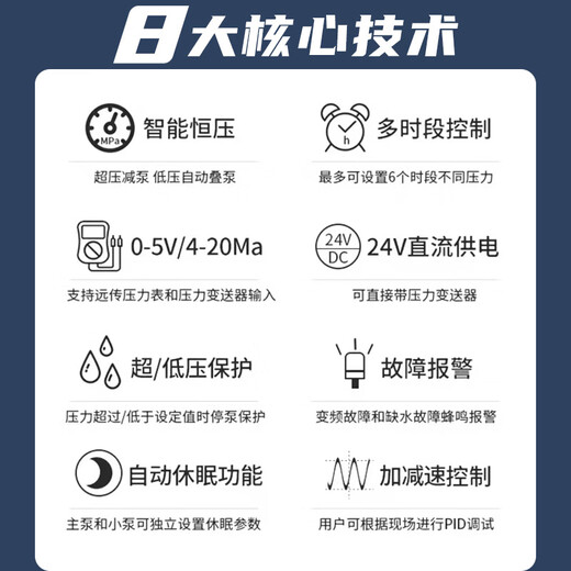 Intelligent variable frequency constant pressure water supply controller Text 4000L water pump variable frequency constant pressure water supply control cabinet Text 4000 one to two
