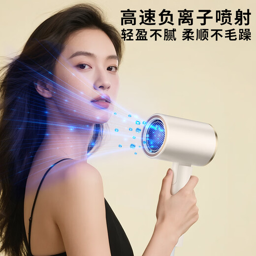 High-speed hair dryer, foldable dormitory hair dryer, home silent negative ion high-power non-harming hair constant temperature hair care barber shop hair dryer space gray 2000W powerful quick-drying + blue light negative ions