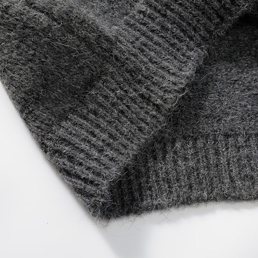 Homlean lazy style hooded cardigan sweater for men in autumn loose casual warm sweater jacket HY07 dark gray L