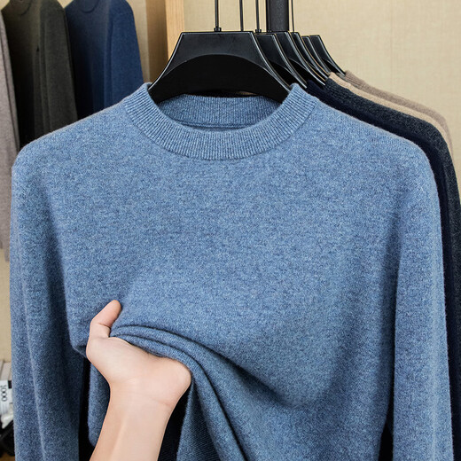 XJSGS luxury high-end brand winter thickened 100 pure woolen sweater men's half turtleneck knitted bottoming sweater dad wear high-end camel ready stock autumn and winter clothing XL