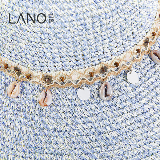 Lanno holiday style straw hat for women at the seaside 2025 spring and summer new style large hat with sun protection and breathable hat, light apricot M (56-58cm)