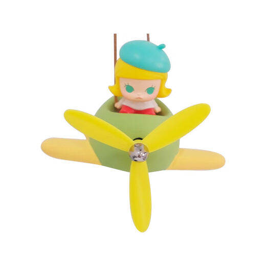 Yusenyi Bubble Mart small airplane car trailer rearview mirror pendant 2025 car interior decoration pendant small sweet bean pink baby purple airplane pendant