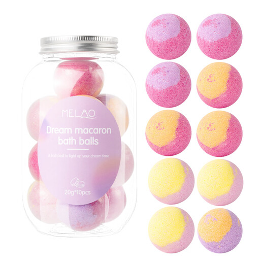 Dream Macaron children's bath ball 20g*10 pieces foot bath ball set gift box essential oil bubble bath ball barrel 20g*10 pieces blue model*1 barrel