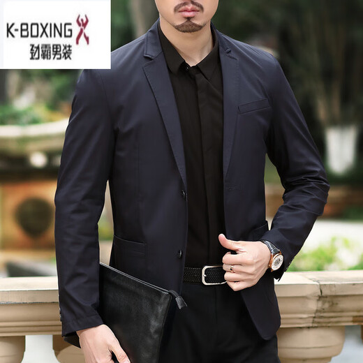 KBXNG Jinba 2025 Spring and Autumn New Men's Suit Jacket Business Casual Men's Suit Jacket Lightweight Dad Clothes XDMY28001 Navy Blue M 170/88A