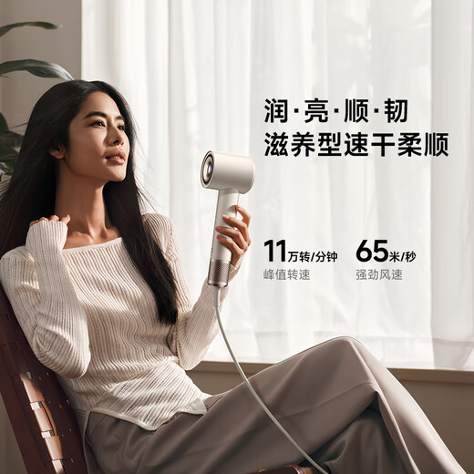 Mijia high-speed water ion hair dryer Xiaomi home constant temperature hair dryer negative ion quick drying and moisturizing maintenance send girlfriend birthday gift national subsidy moonlight white