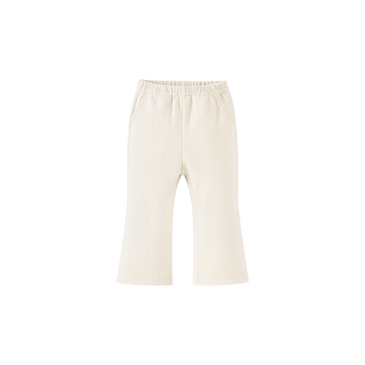 Minibala baby girl's trousers, skin-friendly and warm, velvet lined, straight-cut trousers, 2025 winter new style, light khaki 50311 100