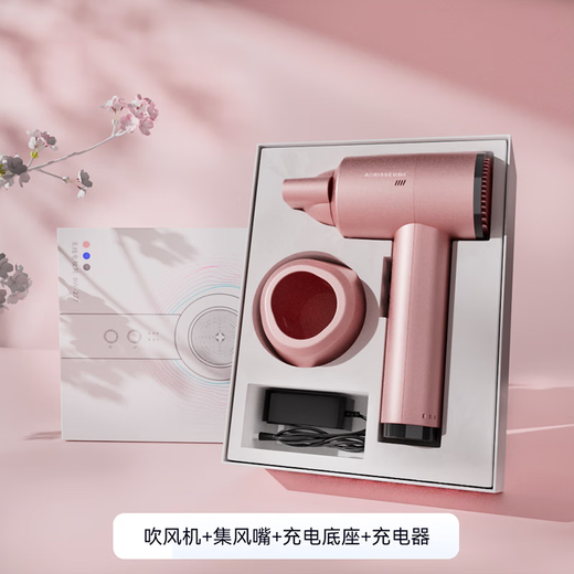 Billion-level hair care wireless hair dryer rechargeable hair dryer student dormitory hot and cold hair blowing portable type-c rechargeable high-speed hair dryer 227 gold-regular version with dedicated fast charge