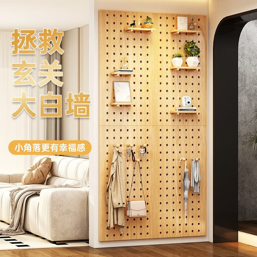 L AMAVO perforated board storage rack without punching holes on the wall solid wood desk partition accessories entrance wall blocking decorative storage rack accessories cartoon small flowers + colorful matchsticks 6 each Default