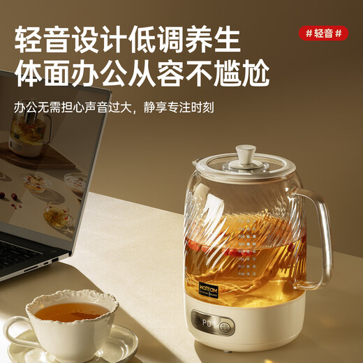 Nordic Wolang health pot 0 glue all-glass thermostatic pot 1.2L home office flower teapot electric ceramic stove tea maker stew pot integrated electric kettle