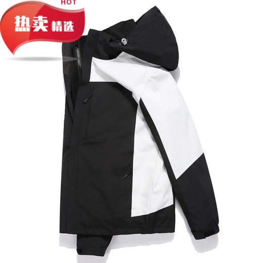 Taizhou Xichuang clothing jacket couple YKK zipper men's three-in-one detachable two-piece set women's fishing men's black and white XS