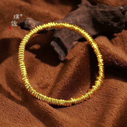 Mengdong Pure Gold 999 Broken Gold Bracelet Gold Coiled Bracelet New Bracelet Valentine's Day Gift Gold Plated - Free Broken Gold - 2.13g