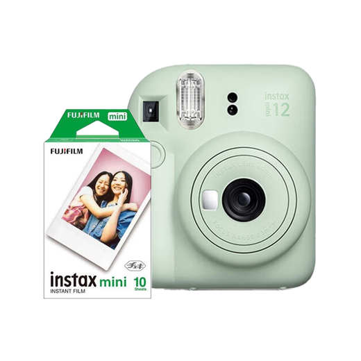 Fuji instax camera + photo paper 10-piece set mini12 instant imaging camera mint green photo paper set