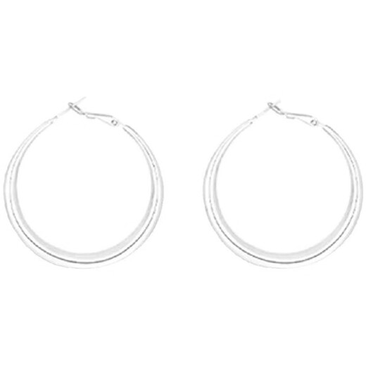 Core luxury Zhao Lusi same style earrings for women silver earrings 2025 new high-end simple temperament earrings large hoop earrings hoop earrings 30mm (price for two)