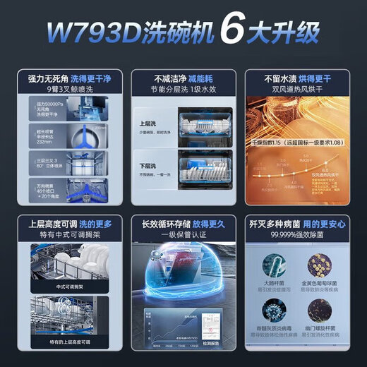 ROBAM fully automatic embedded black 13-set dishwasher, hot air drying, disinfection and storage all-in-one machine