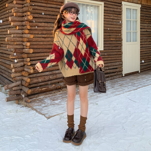 Mori Girl Tribe Retro Versatile High Waist Curled Shorts Women's 2025 New Autumn and Winter Loose Slim Straight Casual Pants Brown Shorts S Model Code