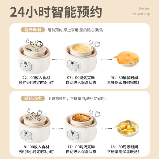LOTOR multi-function electric stew pot, household water-proof stew pot, small capacity soup pot, bird's nest stew pot, stew pot, baby porridge artifact D1 steamer