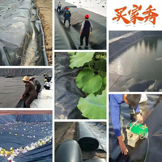 Fish pond anti-seepage membrane geomembrane black plastic leak-proof fish pond special membrane lotus root membrane thickened pool membrane waterproof cloth 0.5mm thick new material 2 meters wide 2 meters long