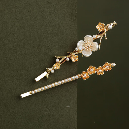 KAMALUN hairpin female bangs hairpin one-word clip side light luxury hair trim edge clip super fairy temperament flower hairpin high-end French flower one-word clip