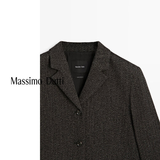 Massimo Dutti Discount Upgrade 2026 Women's Urban Workplace High Intelligence OL Style Fine Line Blazer 06060704 Brown XS (34) (CN 165/80A)