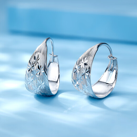 Luxury beads pt950 platinum baby's breath earrings fashionable light luxury platinum earrings as a gift for mom 2.31g