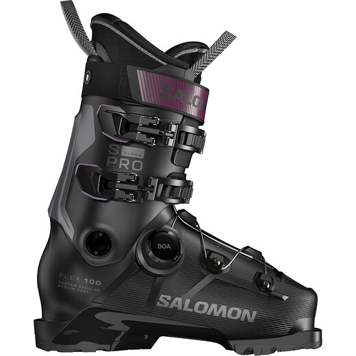 Salomon new ski shoes for men and women, ski equipment S/PRO SUPRA BOA series S/PRO SUPRA BOA 100 black gray 25.5