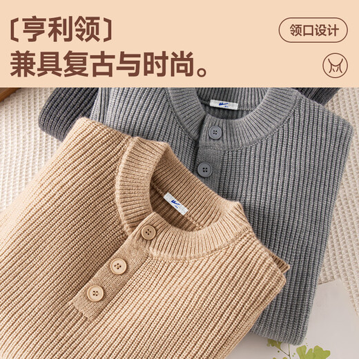 Pull back American Henry collar sweaters for men and women in autumn and winter new style lazy high-end sweaters couples pullover tops black (solid color) L/170 (weight 120-140Jin Jin equals 0.5 kg)