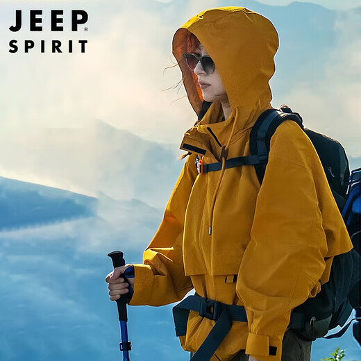 JEEP SPIRIT Jeep Jacket Jacket Men's and Women's Autumn and Winter Three-in-One Outdoor Couple Jacket Men's Sunflower XL