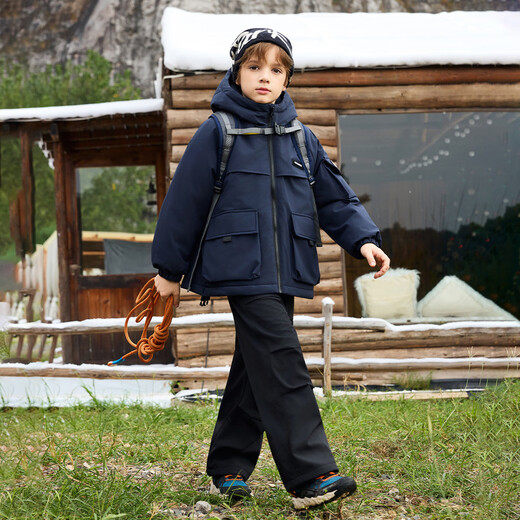 ASK JUNIOR waterproof boys jacket 2025 winter new product children's quilted thickened warm hooded cotton coat