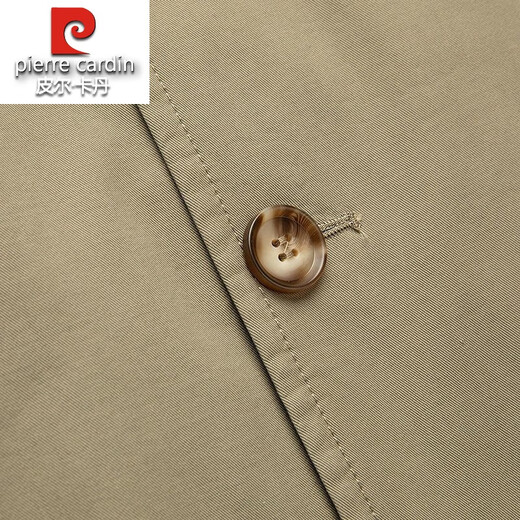 Pierre Cardin 100% cotton windbreaker men's autumn and winter 2025 new casual warm down liner removable mid-length coat for men blue M 170