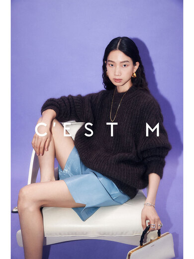 C EST M South Africa imported first-class baby mohair soft matt texture lazy silhouette sweater soft matt gray ready stock S