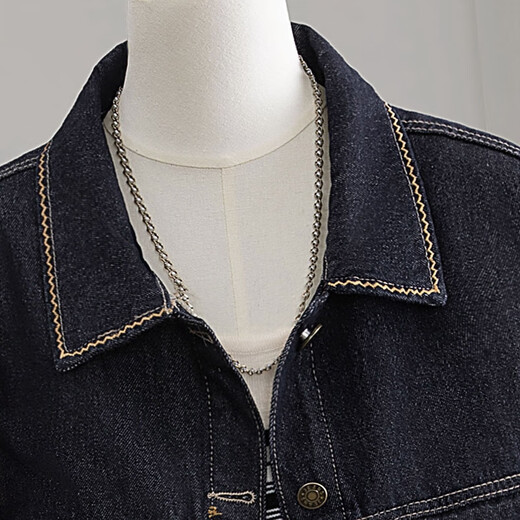 Cypress Lapel Long Sleeve Washed Denim Jacket Women's 2025 Autumn New Korean Style Simple Casual Top