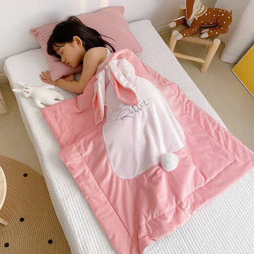 Fantasy Internet Celebrity Children's Cool Quilt Thin Summer Washable Summer Quilt Baby Cover Blanket Kindergarten Summer Quilt Pink No Fading/No Shrinking/Free Shipping Insurance 80x110cm Toddler Summer Quilt