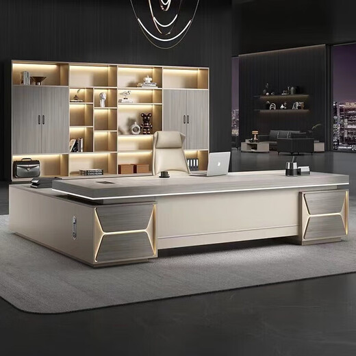 Boss table office desk and chair combination office table simple modern manager CEO executive desk office furniture 1.8 meters boss table single cabinet