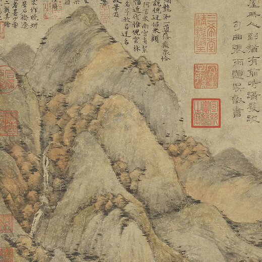 【直配】倪瓒雨后空林图古代山水画卷轴文人复仿古画挂画 倪瓒疏林淡霭图12116 60X140厘米喷绘画心尺寸 化