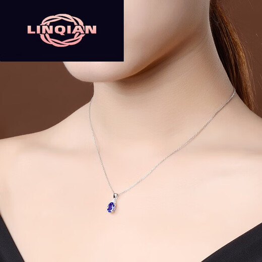 Lin light white diamond pendant with colored gemstones customized tanzanite necklace