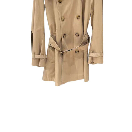 BURBERRY New Year's gift Burberry FW23 solid color double-breasted lapel mid-length long-sleeved windbreaker men's beige beige one size 44