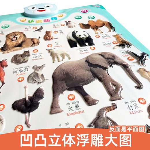Qiyoubao Tableau mural tridimensionnel avec sons et sons d'animaux, carte autocollante murale pour l'éducation précoce, jouet vocal pour bébé et tout-petit, nouveau style, modèle 3, trafic avant + lettres inversées