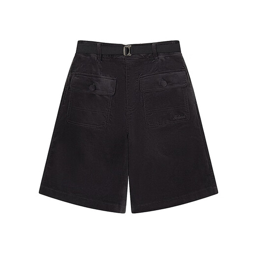 Teenie Weenie Bear Women's Simple Casual Pants 2025 Autumn New Flower Bud Waist Work Wear Velvet Shorts Gray L