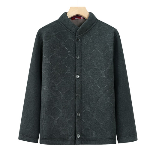 Xiaofu autumn and winter middle-aged and elderly men's clothing 70 and 80 years old plus velvet thickened men's cardigan dad warm coat grandpa top