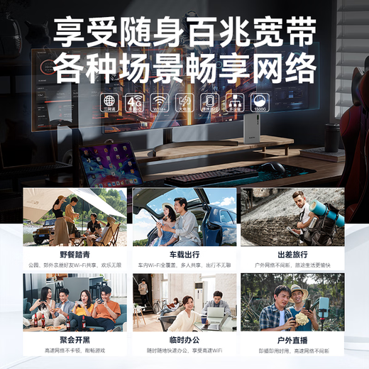 迅优随身wifi三网通免插卡无线wifi6便携式4G路由器网卡移动联通电信无限制全国通用流量2025款5GXY 【三网WIFI6Pro】展锐芯片+10信号通道