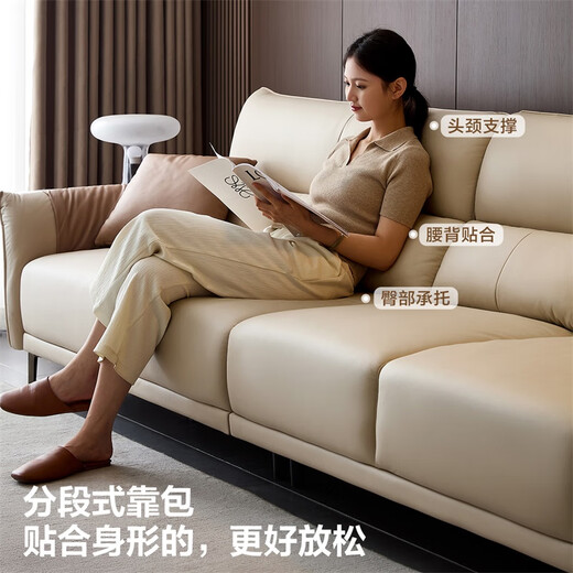 Quanyou Home Home Living Room Sofa Small Apartment Modern Simple Solid Wood Frame Straight Row Technology Fabric Sofa