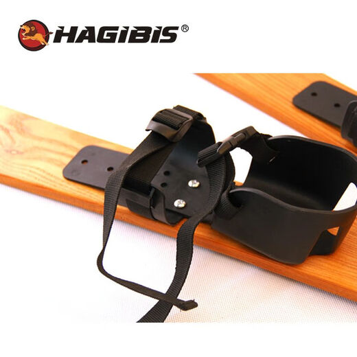 HAGIBIS水曲柳木制滑雪板双板 大人儿童通用滑雪板套装橱窗展示 110CM含雪杖