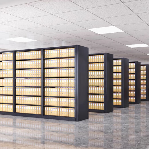 Middle shopkeeper thickened voucher rack file rack file cabinet financial accounting floor-standing office information A4 file box storage black height 2m * length 4 points 6m - single side 5 sets need white remarks 1mm